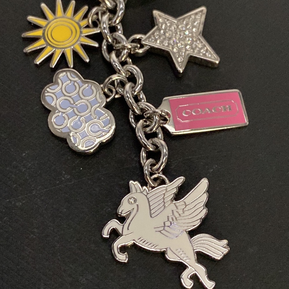Coach Metal Mixed Keychain Bag charm FOB Pegasus Horse Sun Cloud Signature Logo - Picture 5 of 8